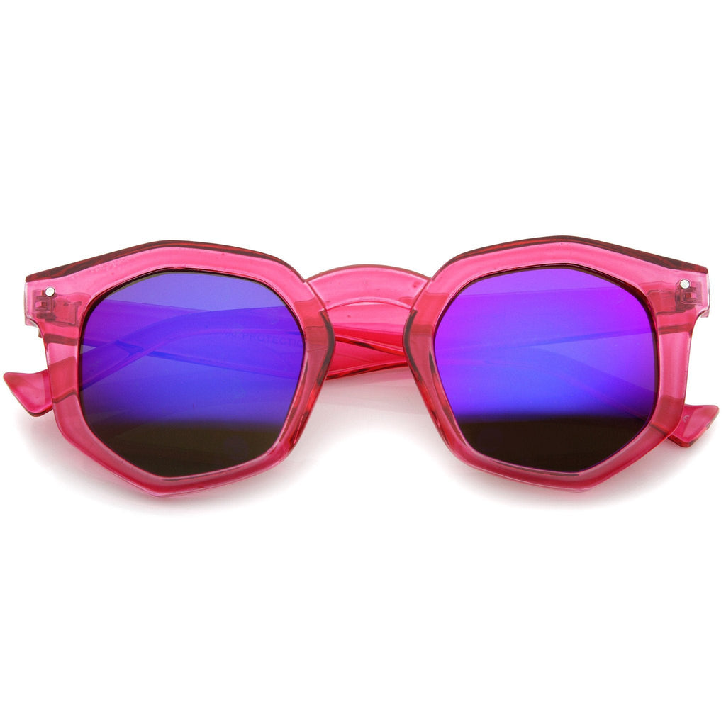 Geometric Colorful Translucent Hexagon Sunglasses