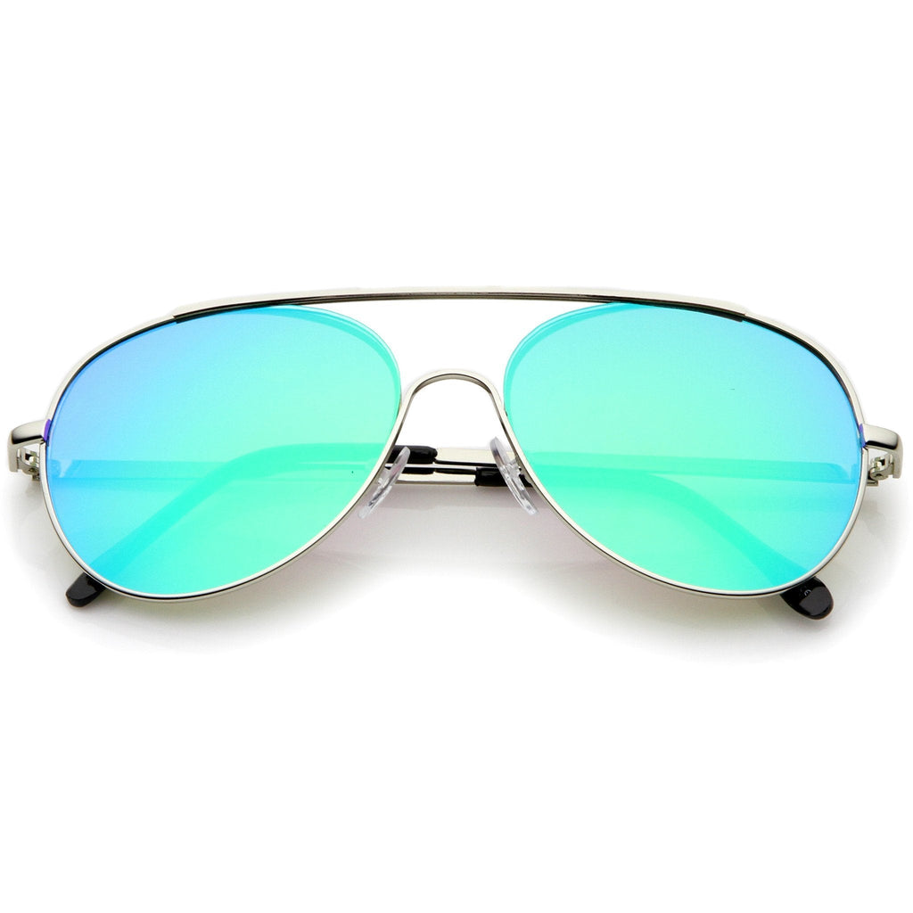 Center Focus Mirror Lens Aviator Sunglasses