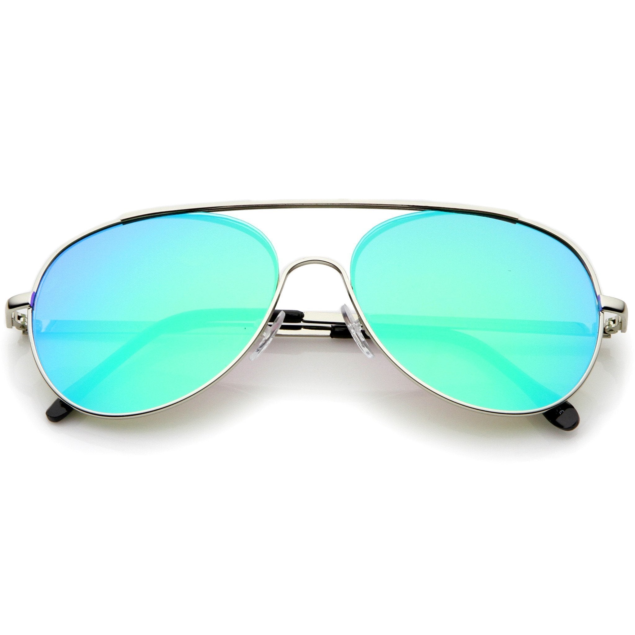 Center Focus Mirror Lens Aviator Sunglasses