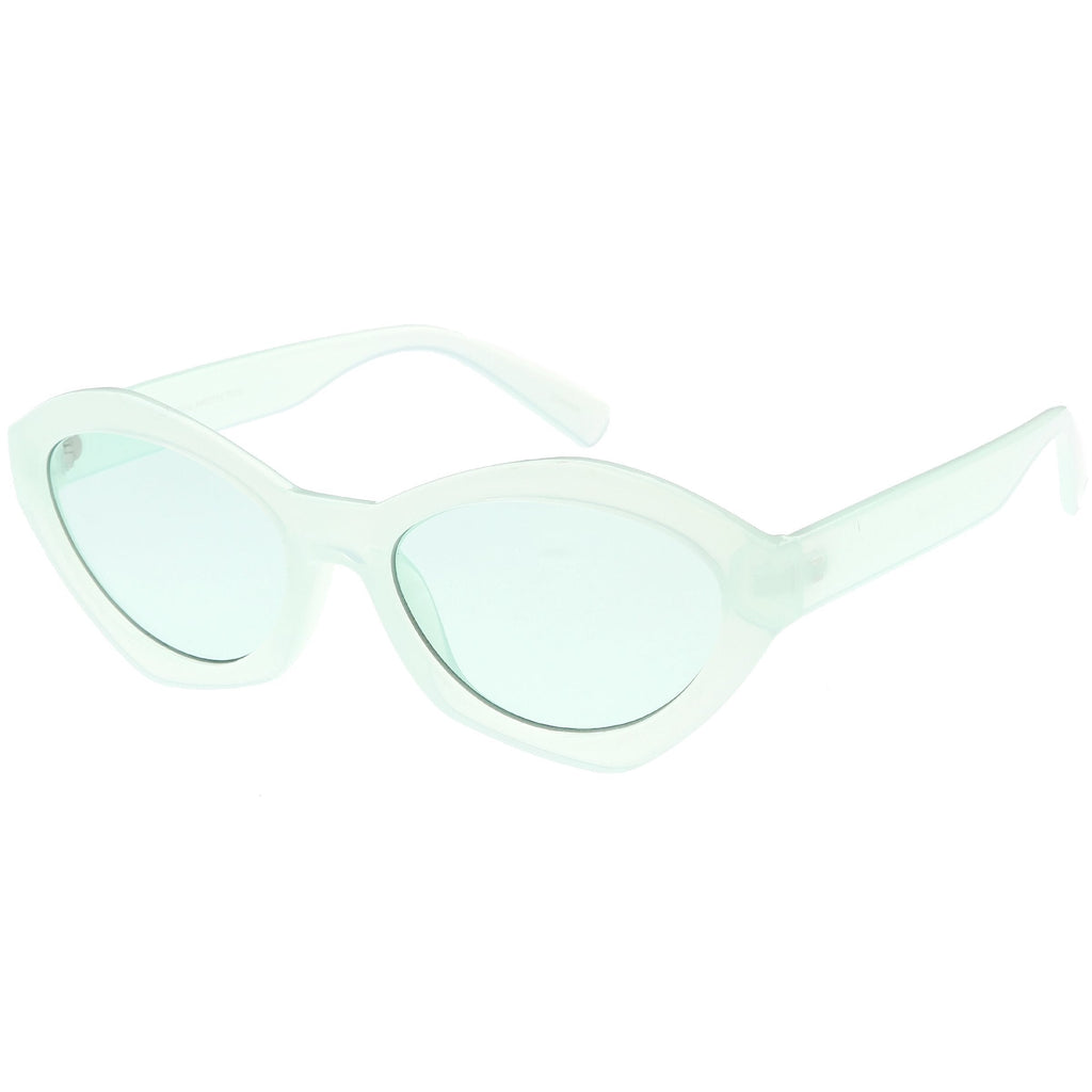 Colorful Translucent Color Tone Oval Sunglasses