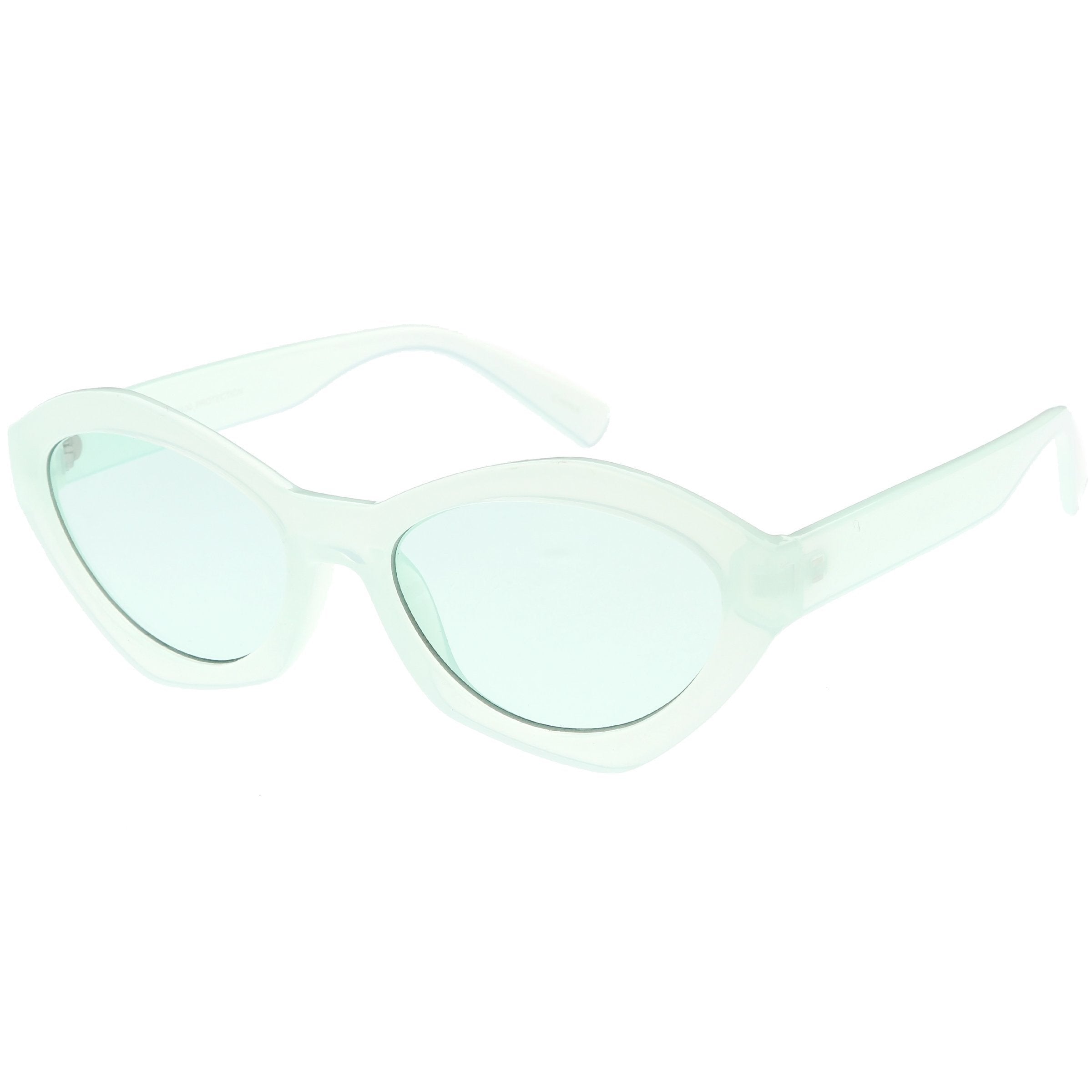 Colorful Translucent Color Tone Oval Sunglasses