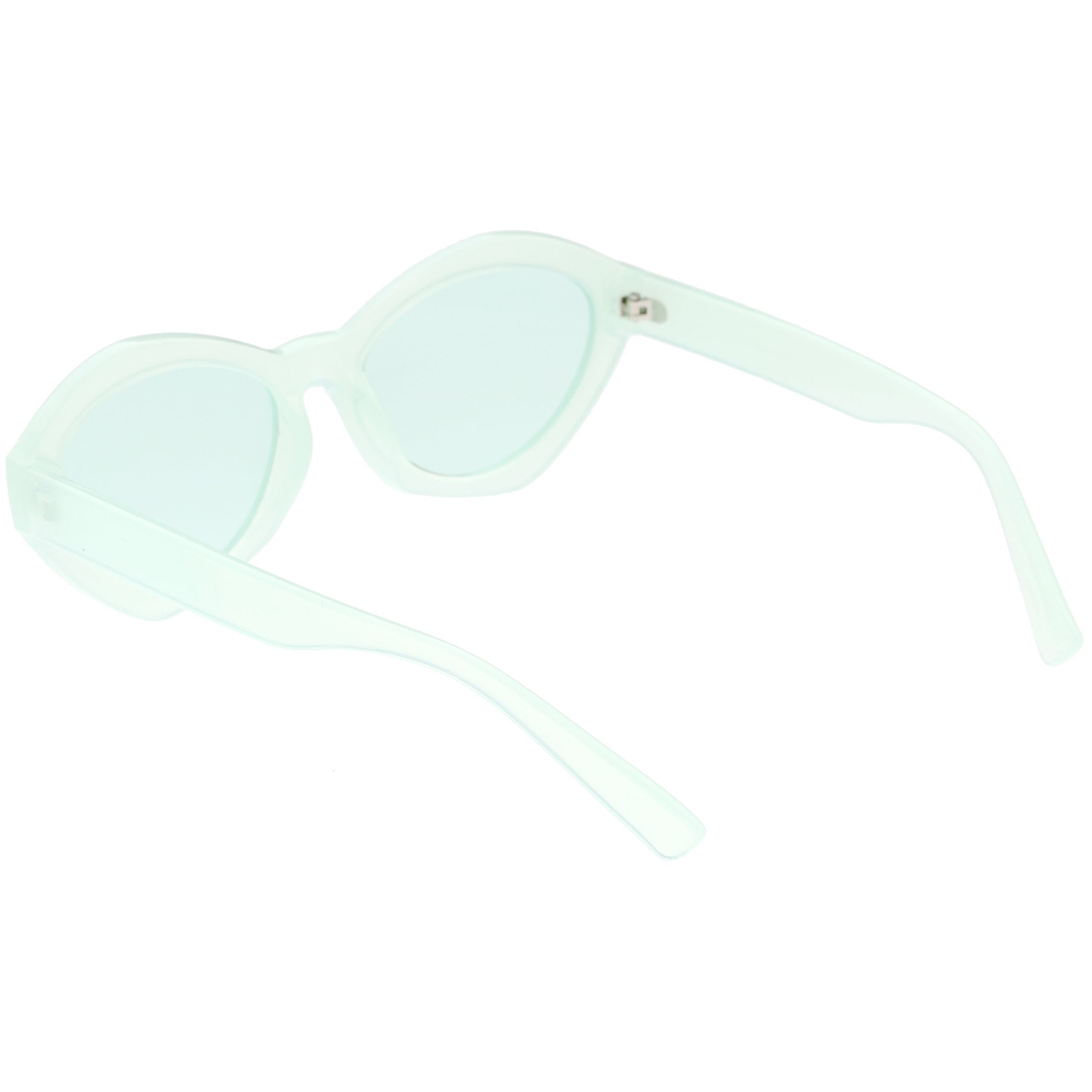Colorful Translucent Color Tone Oval Sunglasses