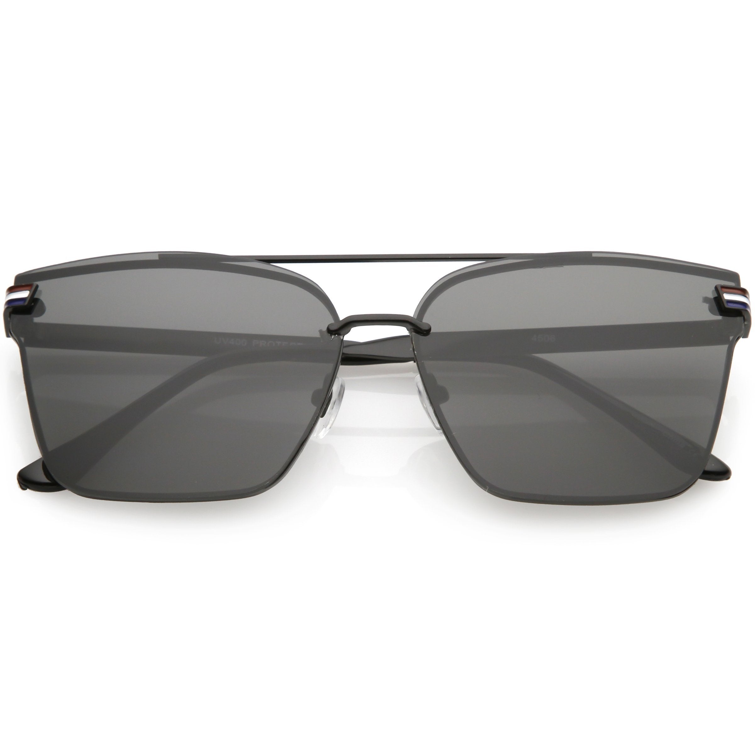 Metal Crossbar Flat Top Aviator Sunglasses